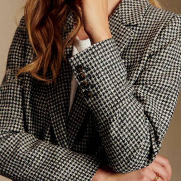 NWT Sezane Christie Jacket Black and white houndstooth, size 2 - Picture 2 of 2